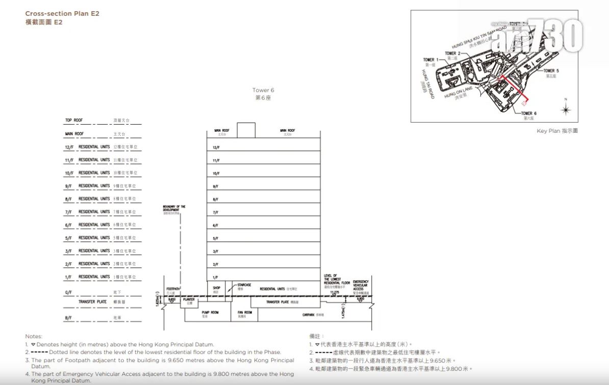 第6座橫截面圖。